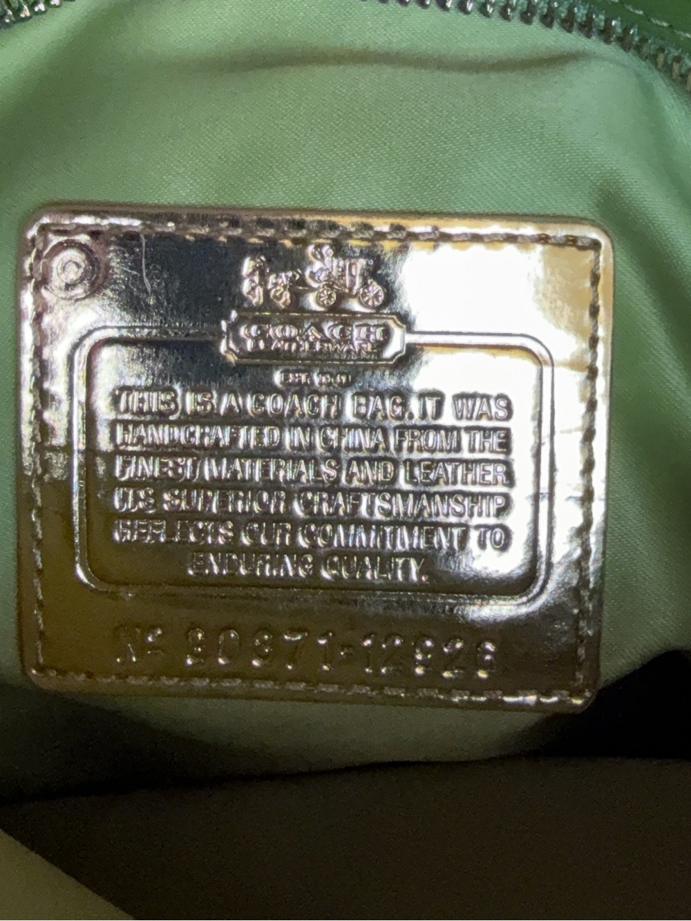 COACH AMA Satin Lime Green - Picture 8 of 9
